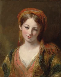 Ritratto di una giovane ragazza, ritenuta essere Henrietta Carpenter, busto, in abito orientale, 1839