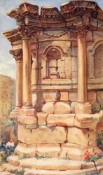 Tempio di Venere, Baalbek (litografia a colori)