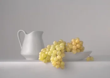 Natura morta con uva fresca