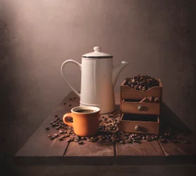 Natura morta vintage con caffè