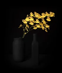 Natura morta con orchidea gialla