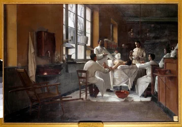 Professor Edmond Delorme (1847-1929) che descrive la decorticazione polmonare ai medici tirocinanti del Val de Grace