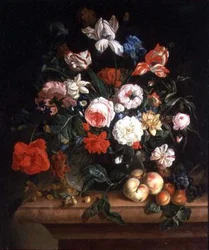 Natura morta, fiori e frutta