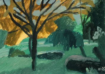 Ai giardini del Trocadéro, 2019 (olio su carta)