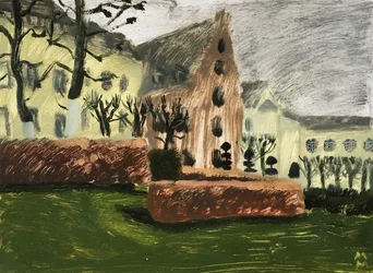 Paesaggio di Bruxelles, 2019 (olio su carta)