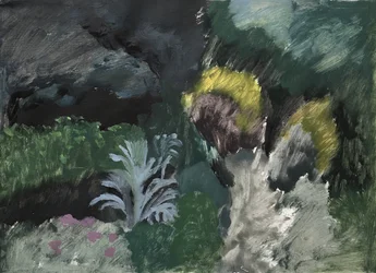 Paesaggio con cespugli. Vicolo Marcel Proust, 2019 (olio su carta)