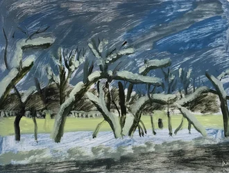 Inverno russo, 2019 (olio su carta)