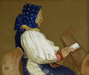 Una Donna Slovacca in Preghiera, Vazcecz, Ungheria, 1907