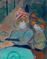 Due donne sulla terrazza di un caffè