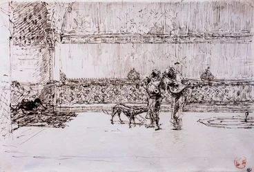Musicisti arabi davanti a un re moro, circa 1870-71