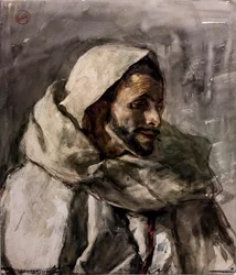 Ritratto di busto di uomo, di tre quarti a destra, 1870 circa (acquerello e matita di grafite su carta)