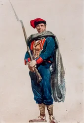 Volontario catalano per la guerra in Africa, 1860 circa (acquerello su carta)