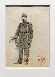 La tromba del generale Prim, 1860 circa (matita di grafite su carta)