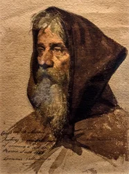Testa di fratello, 1862 circa (acquerello su carta)
