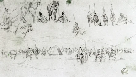 Paesaggio con militari spagnoli e mori
