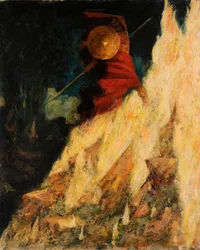 La Valchiria. Wotan colpisce la roccia con la lancia, c. 1895