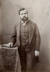 Ritratto a tre quarti del pittore Thomas Couture, con baffi e barba folta