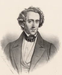Ritratto del pianista e compositore Felix Mendelssohn Bartholdy 1809-1847