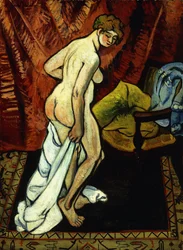 Nudo in piedi con asciugamano, 1919