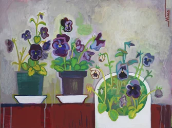 Vivaci viole del pensiero in vaso