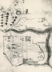 Mappa di Gerusalemme, dal Libro dei Segreti dei Fedeli della Croce (Liber Secretorum Fidelium Crucis)