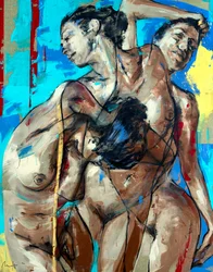 Estesia n. 1, Serie I, 2023 (acrilico e olio su tela rovesciata)