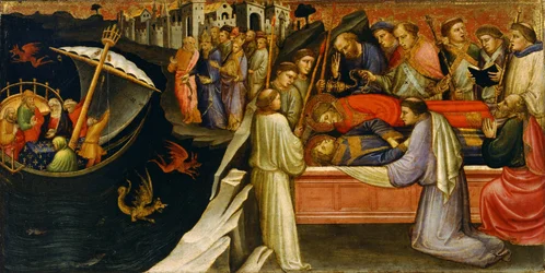 Pannello della predella che rappresenta scene dalla leggenda di San Stefano, 1408