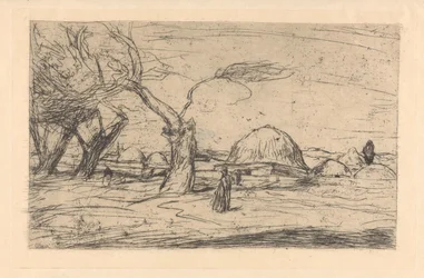 Paesaggio orientale con edifici