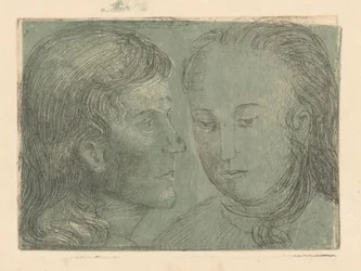Giovane uomo di profilo e donna