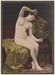 Civetteria, donna con uno specchio