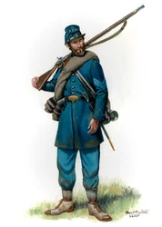 Sergente del 151° Fanteria della Pennsylvania 1863, 2024 (Acquerello e guazzo su Bristol)