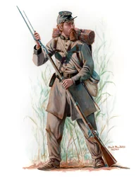 1° Fanteria texana Brigata texana di Hood 1862, 2024 (Guazzo acrilico su Bristol)