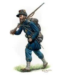 6° reggimento di fanteria del Wisconsin Brigata di ferro 1863, 2024 (acquerello e guazzo su Bristol)