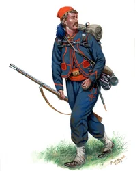 9° Zuava di New York Hawkin 1862, 2023 (Guazzo acrilico su Bristol)
