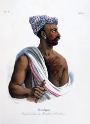 Capo della casta a Pondicherry Puducherry, India, 1828
