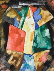 Astrazione; blu, giallo e verde