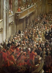 Mozart bambino vicino ai musicisti (dettaglio)