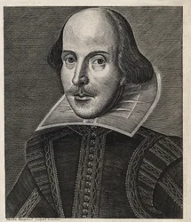 "William SHAKESPEARE (1564-1616) rappresentato da Martin Droeshout