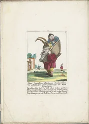 Il nano Cornelius Guttman come portatore di corna, ca. 1710