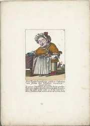 La nana Frau Agatha Zipperlingin con cagnolino, ca. 1710