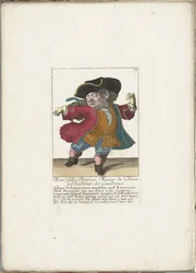 Il nano Gilles Platfues come maestro di danza francese, ca. 1710 (Il Callotto resurcitato)