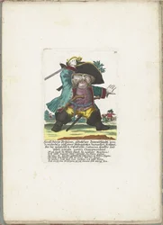 Il nano Hanß Görge Prijhann come ufficiale selvaggio, ca. 1710