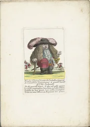 Il nano Nicolas Charon come generale di cavalleria, ca. 1710