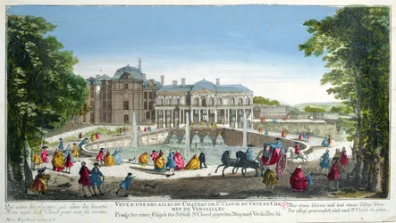 Veduta del Castello di Saint-Cloud vicino a Versailles, metà del XVIII secolo