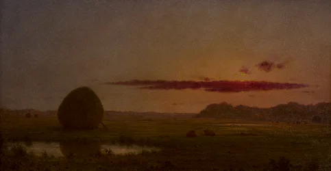 Tramonto, prati di Newburyport