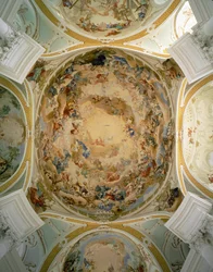 Affresco sul soffitto della chiesa di Neresheim (affresco)