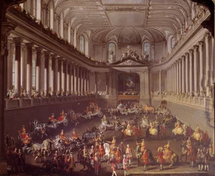 Carosello della scuola spagnola di Vienna per celebrare la sconfitta francese a Praga nel 1763, Maria Teresa d