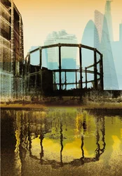 Torre del gas di Broadway, 2013 (serigrafia)