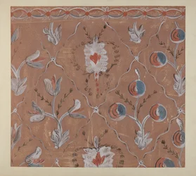 Dettaglio di parete dipinta a mano, c. 1939