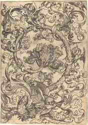 Ornamento con Gufo Deriso dagli Uccelli diurni